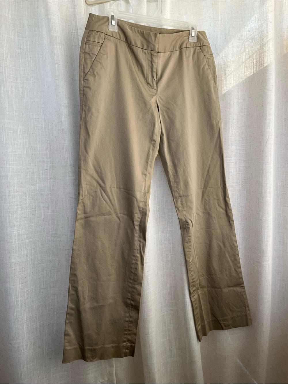 Cotton blend Khaki Straight-Leg Women’s Pants